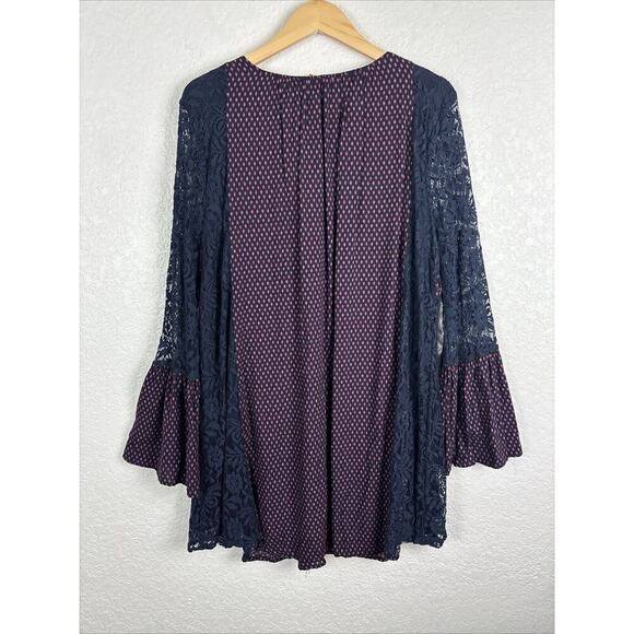 Entro Women’s Dress Size Small Blue Lace Boho Festival Feather Western Fashion‎ - Picture 5 of 9
